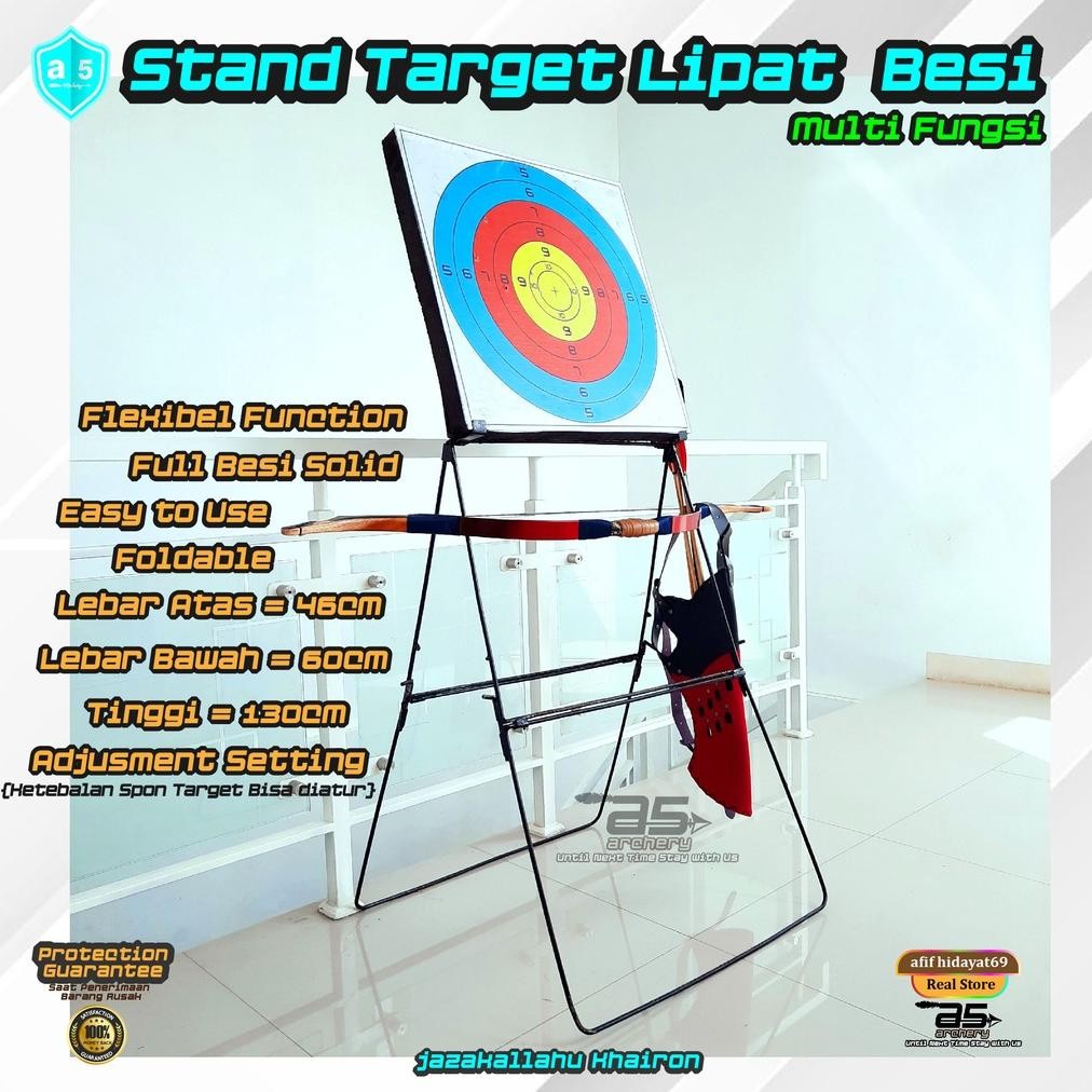 Stand Target Lipat Besi Solid Olah Raga Panahan Multifungsi