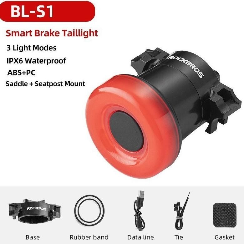 Rockbros BL-S1 Lampu Belakang Sepeda Bulat Rear Bicycle Lighs