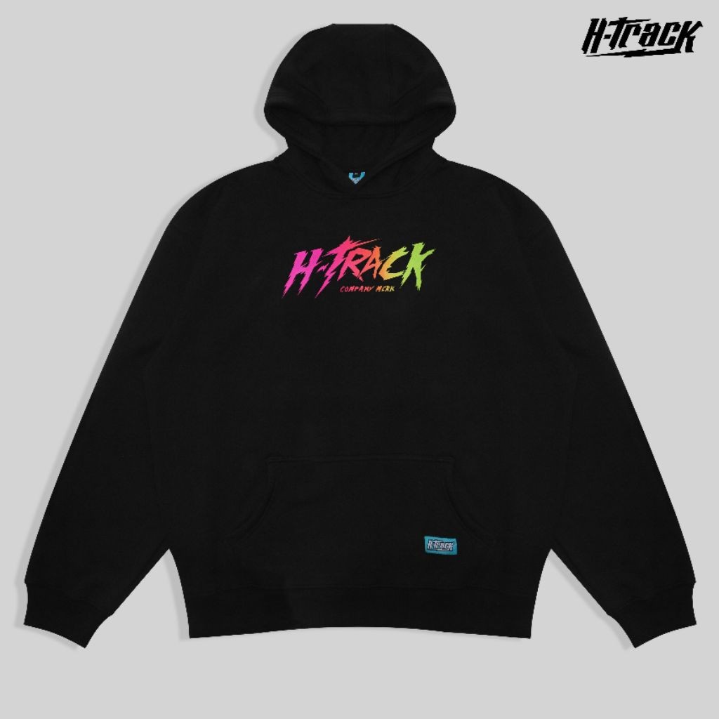 HOODIE HTRACK HITAM RAINBOW