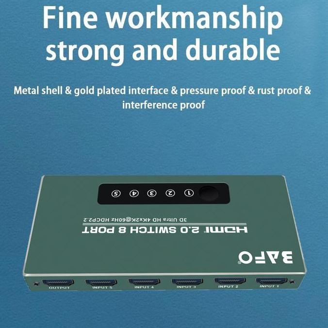 ready BAFO HDMI Switcher 5 IN 1 OUT 4K Switch HDMI 2.0 ORIGINAL BAFO BF-178