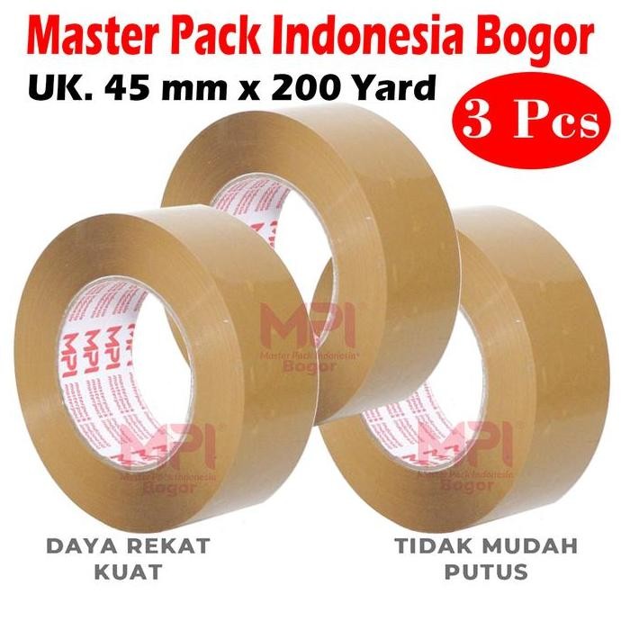 

Termurah 3 Pcs - Lakban Coklat 45 Mm X 200 Yard / Lakban Packing Paket - Master Pack Indonesia