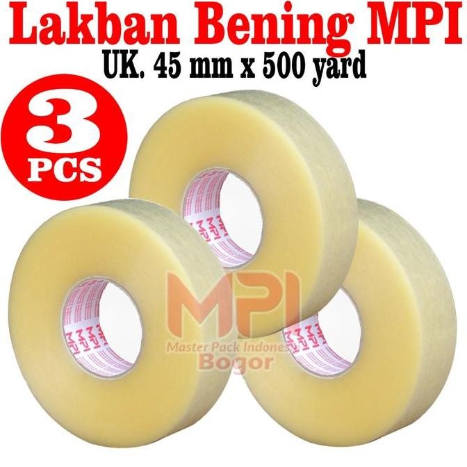 

Promo 3 Pcs - Lakban Bening Jumbo Mpi 45 Mm X 500 Yard - Lakban Packing - Master Pack Indonesia Bogor
