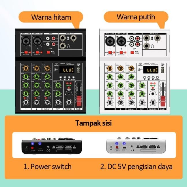 BONKYO PM4 MIXER SOUND AUDIO SYSTEM BLUETOOTH DSP USB 4 CHANNEL MINI A