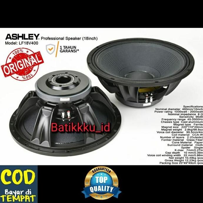 Sale Speaker Komponen Ashley Lf18V400 Lf18 V400 Lf 18 V 400 Original 18 Inch