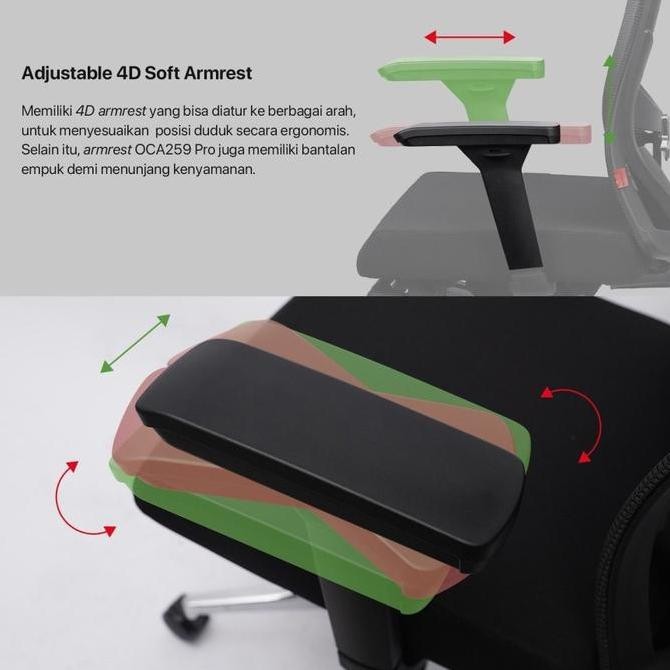 Murah Fantech Oca259 Pro Oc-A259 Premium Office Chair Kursi Kantor Oca259Pro