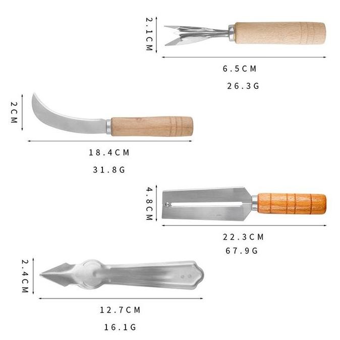 (Expert) Pisau Pengupas Mata Nenas Set/Alat Pengupas Biji Nenas/Set Pisau Nanas