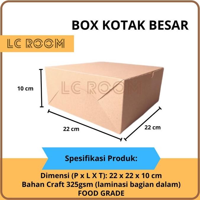 (Expert) Box Kraft Dus Coklat Dos Kotak Kue Roti Kue Roti Tart Cake 22x10cm