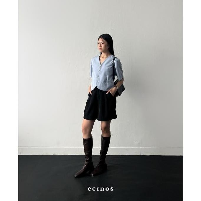 (Expert) ECINOS - Spring Top - Atasan Wanita (Cropped and Relaxed Fit V-Neck Top)