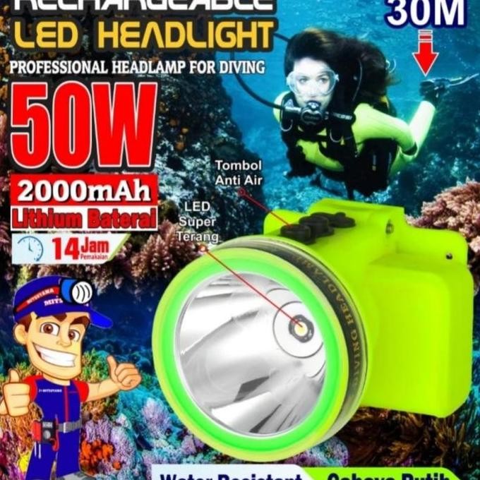 Mitsuyama Ms-218P Senter Selam Kepala 50Watt Cahaya Putih