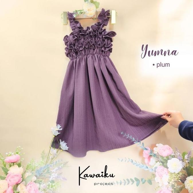 Tersedia YUMNA dress/ dress anak /dress anak kekinian baju lebaran gamis Muslim Cewek