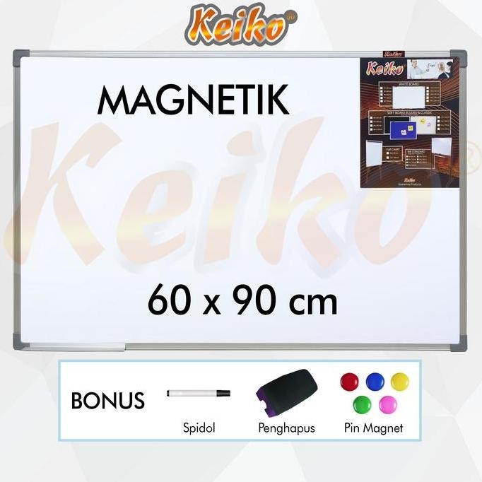 

BEBAS ONGKIR - Papan Tulis Whiteboard Gantung Magnet Single Face Keiko 60 x 90 cm