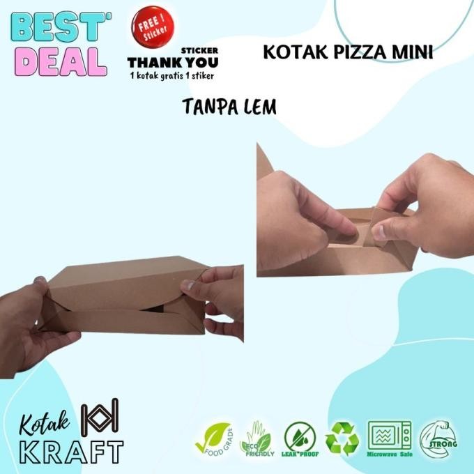 (Expert) Box Pizza Mini Kraft Laminasi, Packaging Souvenir, Dus Donat MIni