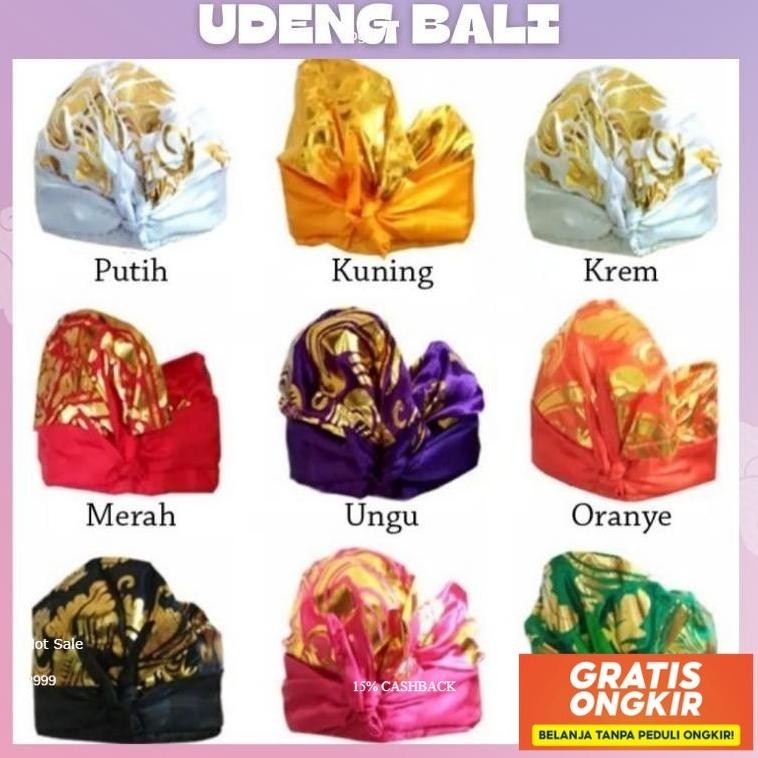 Udeng Bali Kotak- Kotak Poleng/Ikat Kepala Bali/Udeng Setehah Jadi/Udeng Jadi Bali Siap Kirim