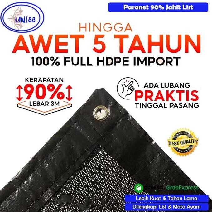 fresh Paranet 95 Persen Anti UV / Jaring Paranet Anti Hujan / Paranet 90% Grade A / Jaring Peneduh T