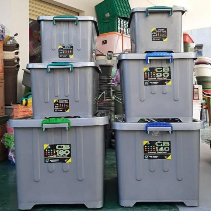 

Terlaris The Real Master Of Container Box Cb 180 Liter Jumbo Besar Kuat Tebal Ada Roda / Cb 30 45 60 90 140 Silver Mpw