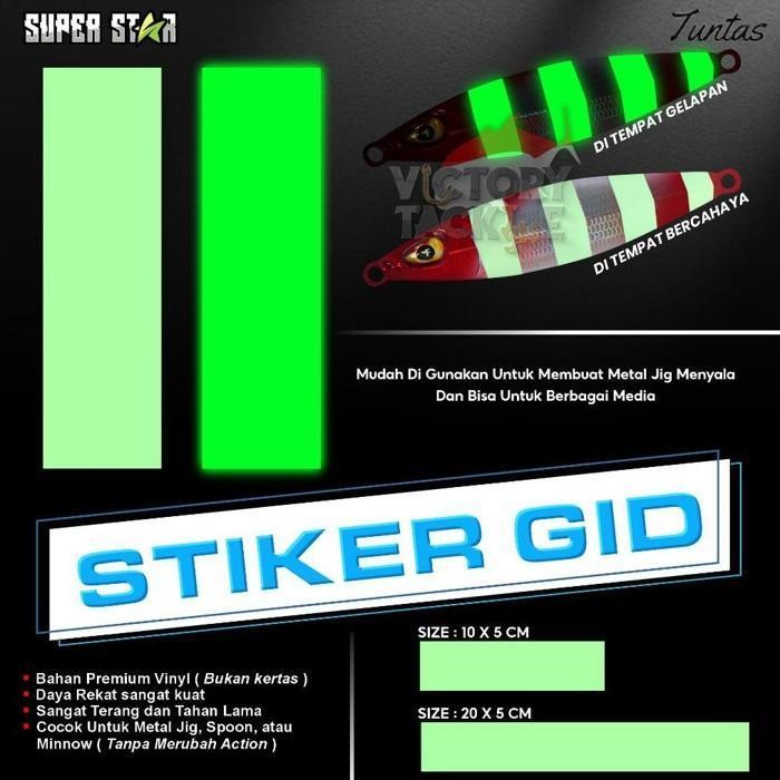 Promo Stiker Gid Untuk Umpan Pancing Metal Jig Spoon Lure Minnow Glow In The Dark Menyala Dalam Gela