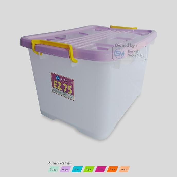 

Terlaris Bsm Container Box Plastik Penyimpanan 75 Liter Kotak Serbaguna Bpa Free Dengan Roda
