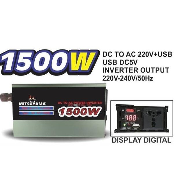 Power Inverter Dc To Ac 1500 Watt 1500 Wat Merk Mitsuyama Ms-Inv1500