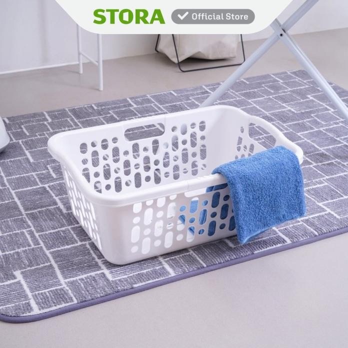 

Terlaris Stora 55.5X38.5X23 Cm Keranjang Laundry Serbaguna - Putih