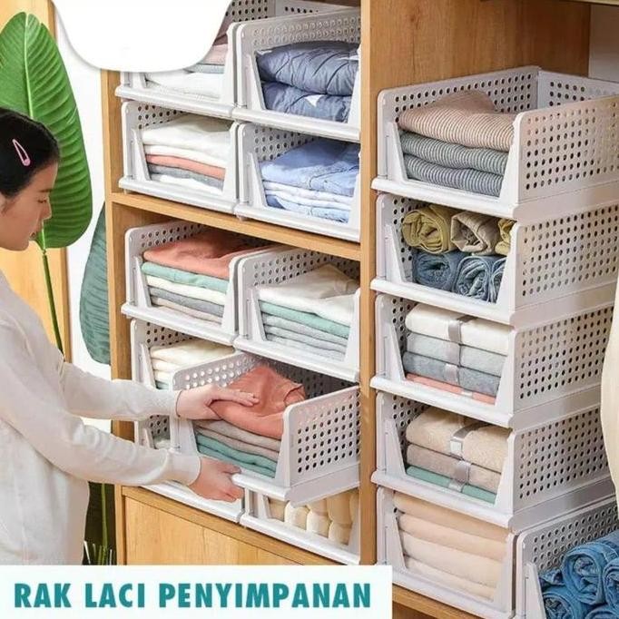 

Terlaris Rak Laci Lipat, Storage Box, Rak Pakaian Susun Barang Rak Baju Tempat