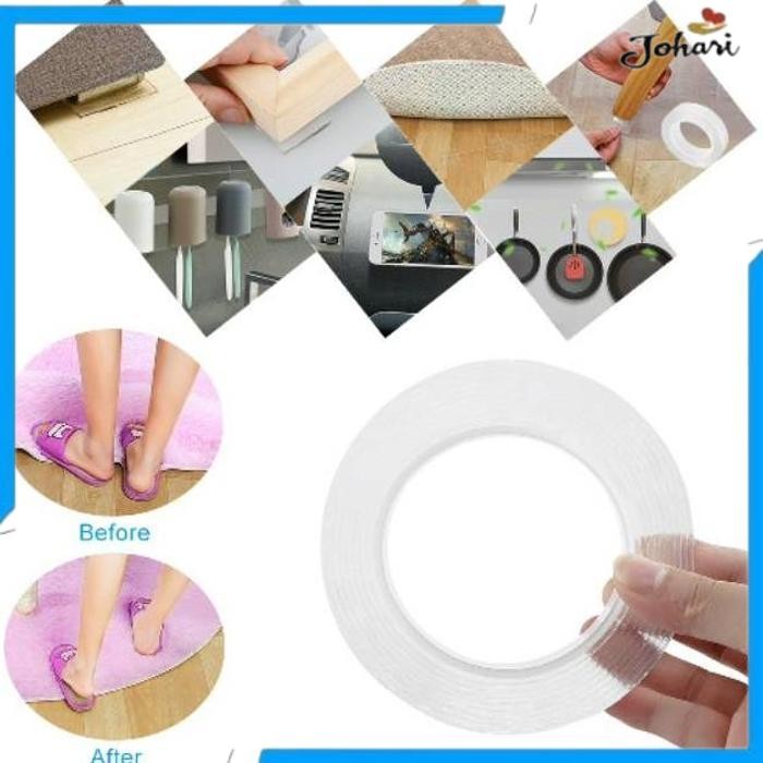 

BARU SZGLUE DOUBLE TAPE PEREKAT TRANSPARENT NO TRACE WASHABLE STICKER 100 X 3 X 0.1 CM - J007