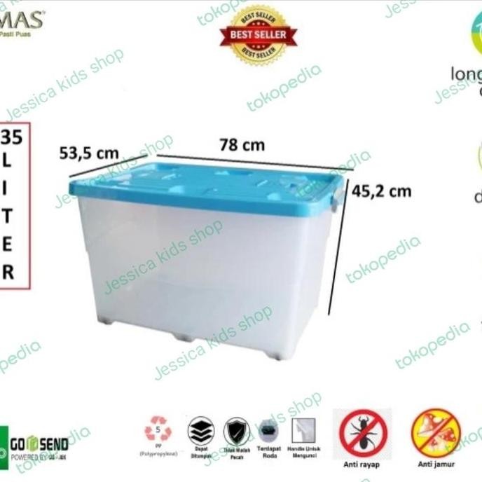 

Terlaris Kotak Kontainer Box Plastik, Multy Storage Kiramas 135 Liter (Gojek)