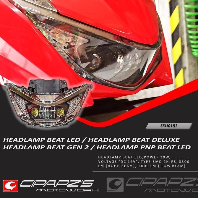 Lampu Depan Beat Deluxe Luximos LED Headlamp Daymaker Honda Beat Deluxe Cipapzs Motowork