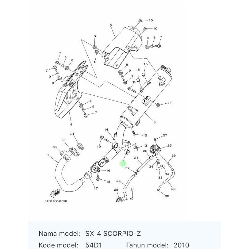 Karet Baut Gantungan Silencer Knalpot 5BP-F7424-10 Scoio Z