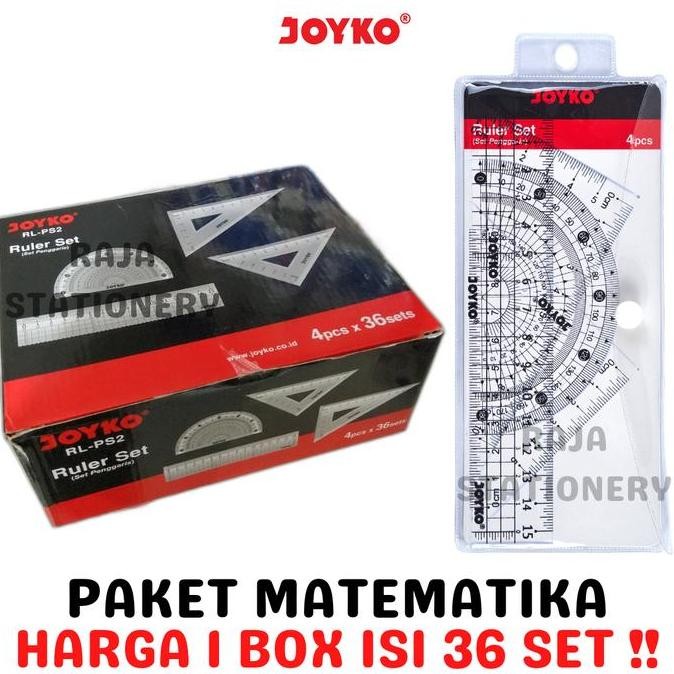

TERBARU - JOYKO RULER SET PROTRACTOR RULER PAKET PENGGARIS BUSUR JOYKO 4PCS MATH SET MATEMATIKA RL-PS2 BOX [36SET]