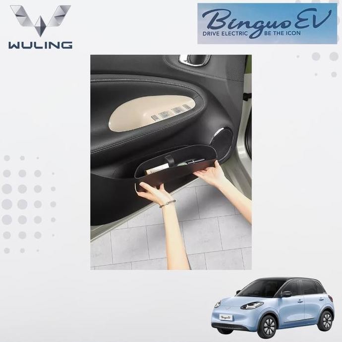 

Terlaris 4Pcs/Set Black Front Door Handle Storage Box Container Holder Tray Car Wuling Binguo