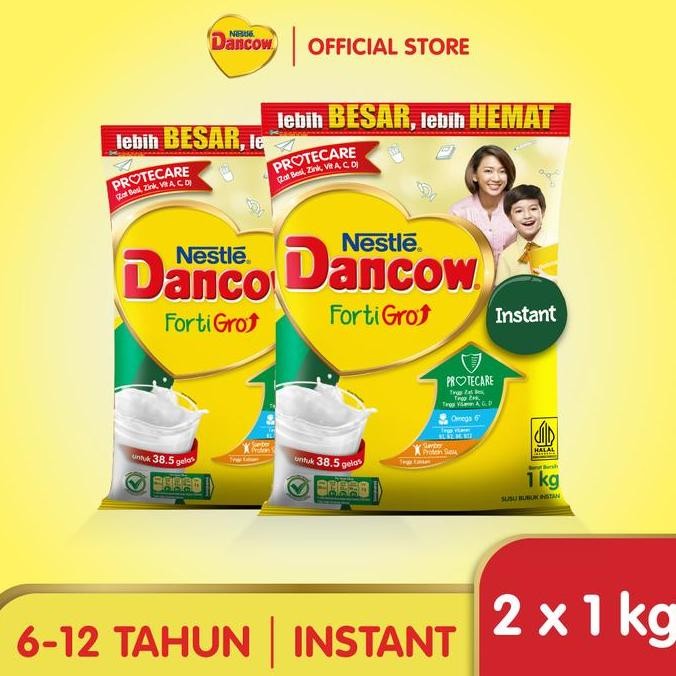 

Nestle DANCOW FortiGro Susu Bubuk Instan Pouch 1 Kg x 2pcs