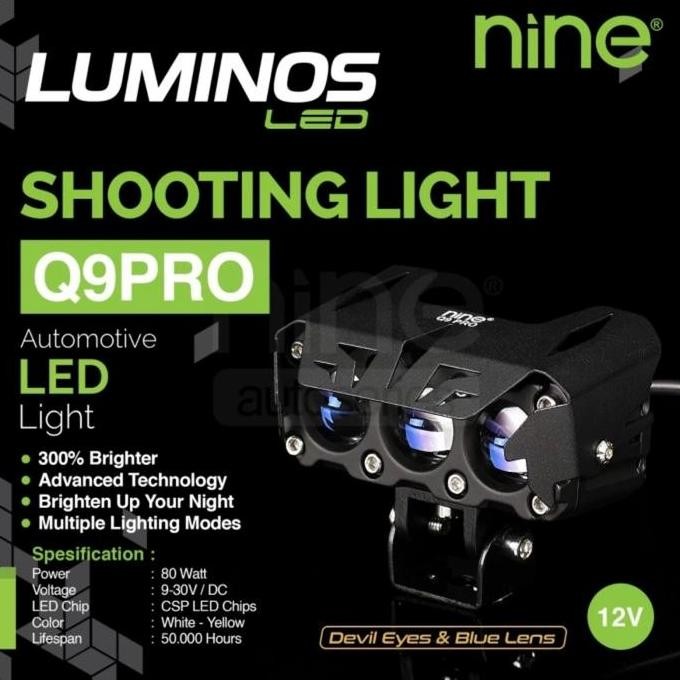Lampu Tembak Laser Luminos Q9 Pro 3 Mata (1 set isi 2)