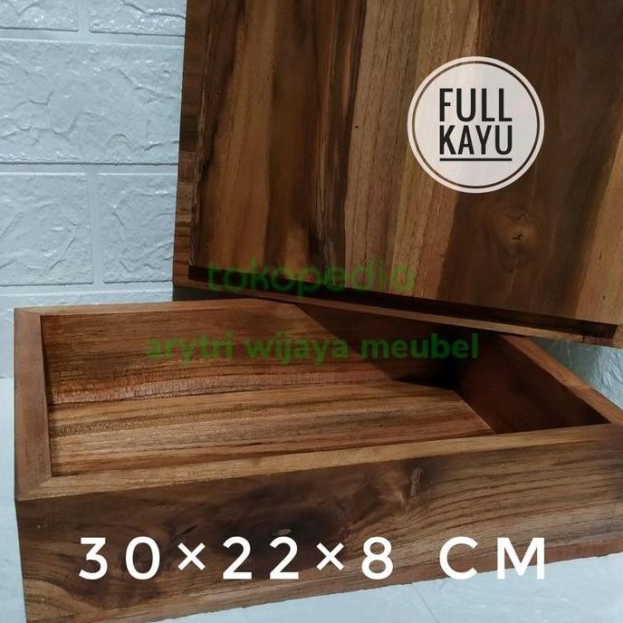 

Terlaris Wooden Storage Box Jati 30228 Cm Dengan Tutup Tempel Kotak Kayu Jati