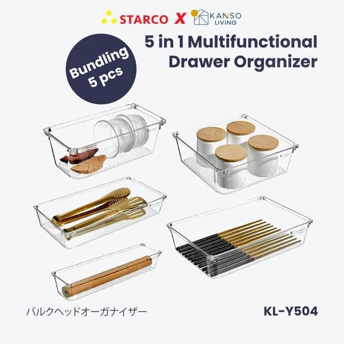 

Terlaris Kanso Living Bundling 5 In 1 Drawer Organizer Kotak Penyimpanan Sekat