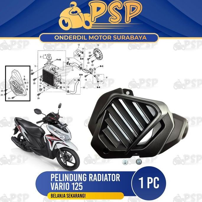 Promo Pengaman Radiator Vario Techno 125 - Pelindung Tameng Cover Comp Tutup Radiator Honda Vario Te