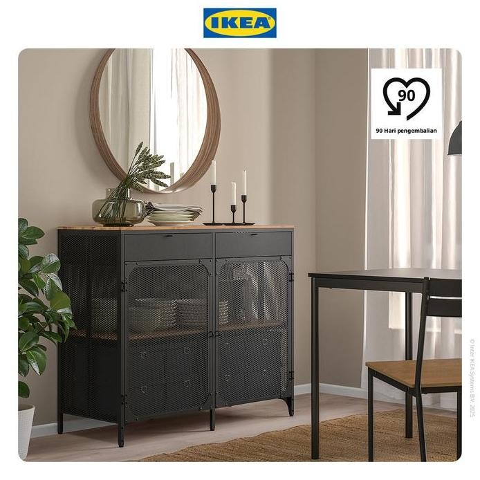

Terlaris Ikea Fjllbo Lemari Buffet Penyimpanan Serbaguna Hitam 111X47X95Cm