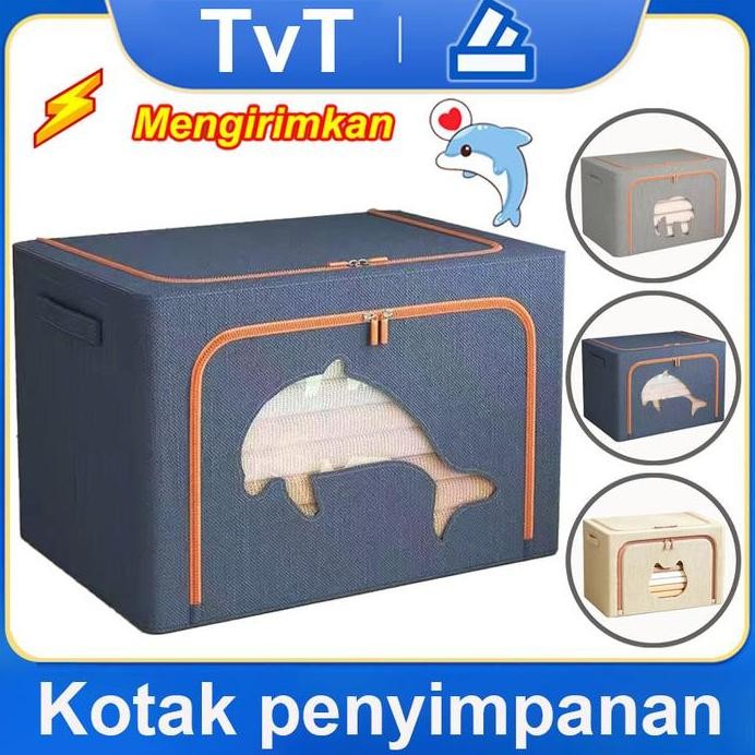 

Terlaris Storage Box Multifungsi Frame Baja Double Zipperbaju Penyimpanan