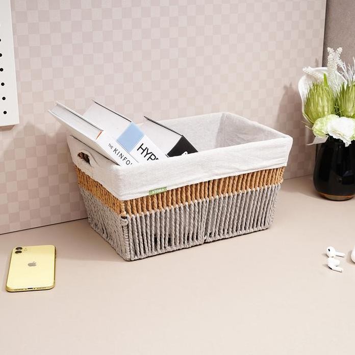

Terlaris Stora 35X23X18 Cm Keranjang Penyimpanan - Cokelat Storage Basket Kotak Penyimpanan Serbaguna Bin Organizer Tempat Simpan Barang