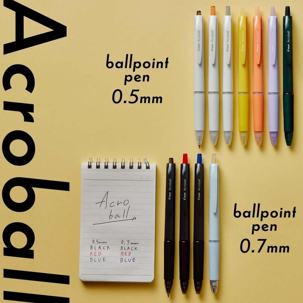 

Pilot Acroball Recycled Barrel Ballpoint Ink Pen 0.5mm 0.7mm BAB-15 BAB-17