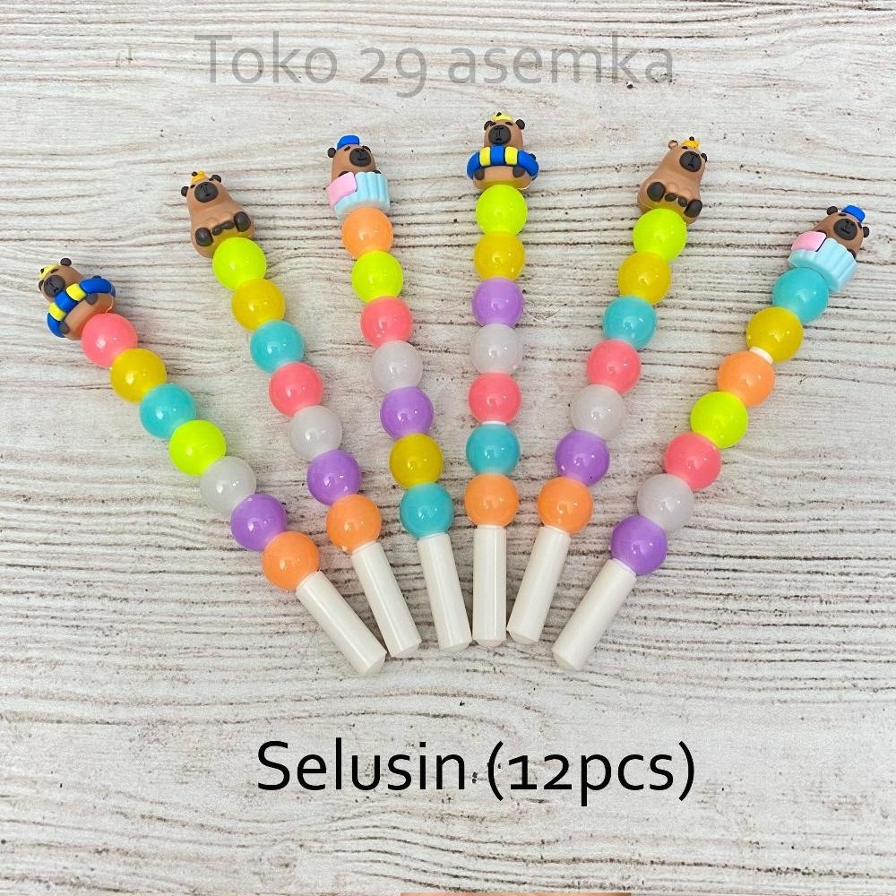 

12PCS SELUSIN PULPEN BOLA BOLA CAPPYBARA PGK-1826 LUCU PEN GEL BOLPEN ALAT TULIS KANTOR TERMURAH