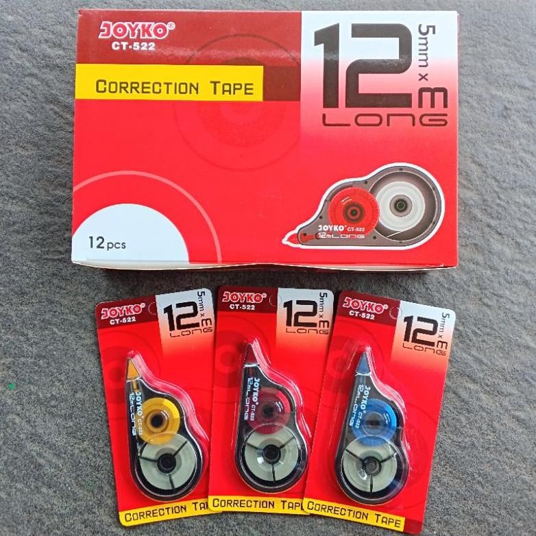 

TIPE-X Kertas Correction Tape Joyko CT-522 12 Meter ( 12 Pcs ) [ Original ]