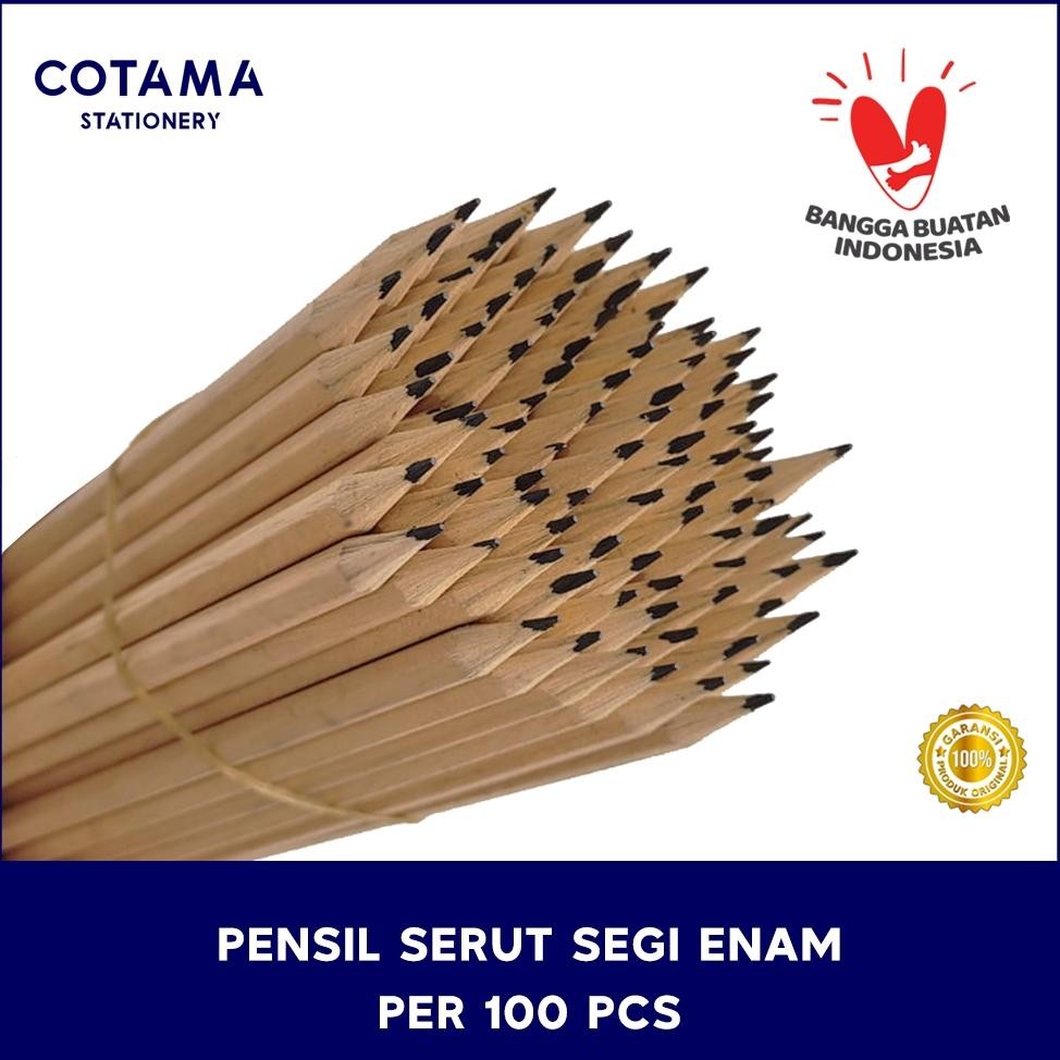 

Pensil Hotel Segi Enam Polos Serut Murah - 100 pcs