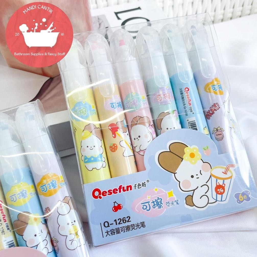 

Highlighter eraseable bisa di hapus gambar kelinci alat tulis kantor kado unik warna pastel murah terjangkau ready