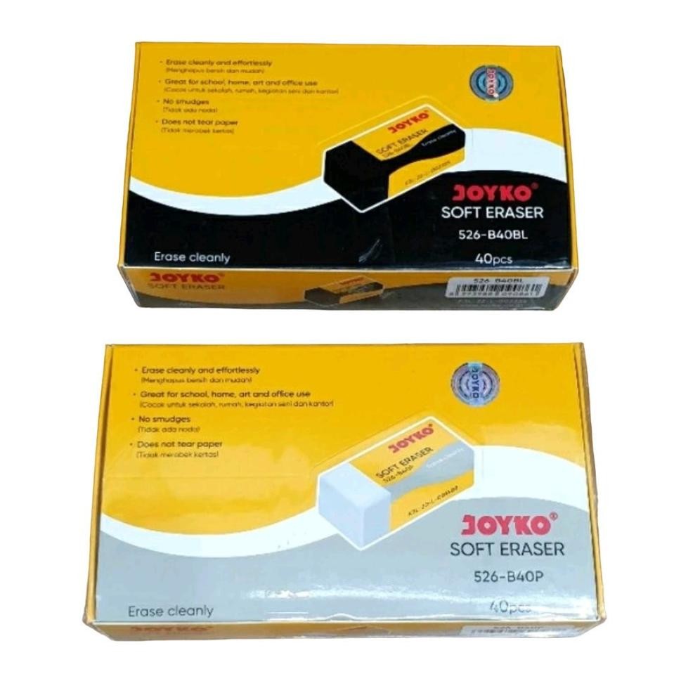 

(1PACK) Penghapus Joyko B-40 Hitam/Putih isi 40Pcs