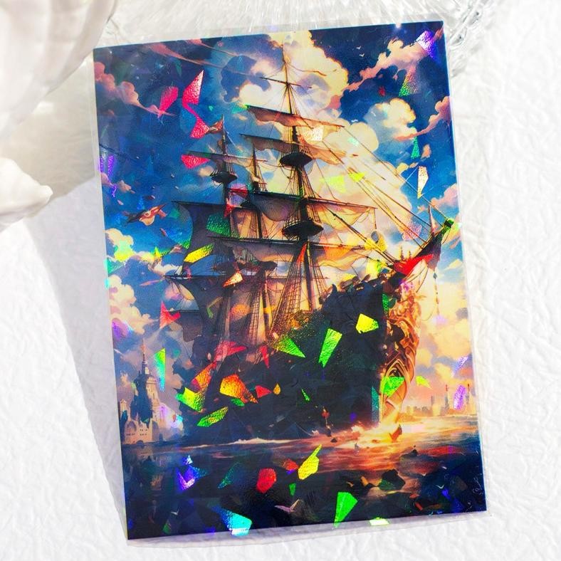 

(8CA) washi tape selotip transparan hologram kapal laut pohon besar sea pirate ship tree AST