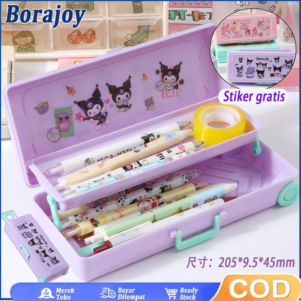 

Sanrio Seri Kartun Tempat Pensil Kotak Alat Tulis Troli Tempat Pensil Beras Hitam Tempat Pensil Lucu AST