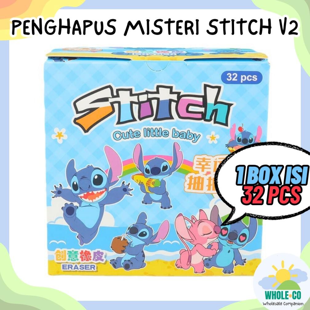 

(1 Box Isi 32 Pcs) Penghapus Misteri Paket Stitch V2 Premium Karakter Lilo & Stitch Angel Lucu Unik Imut Termurah Grosir Cod