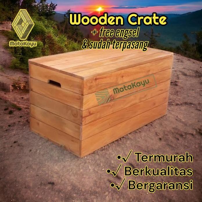 

Terlaris Wooden Crate Kotak Peti Kayu Tutup Storage Box Penyimpanan Serbaguna35