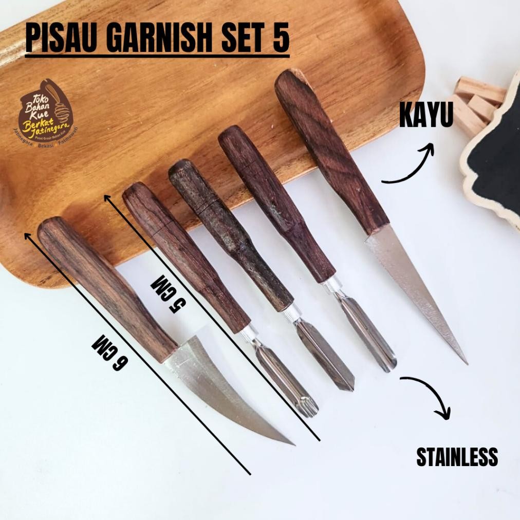 

PISAU UKIR BUAH DAN SAYUR TUMPENG / PISAU GARNISH SET 5 ANTI KARAT / PISAU CARVING AST