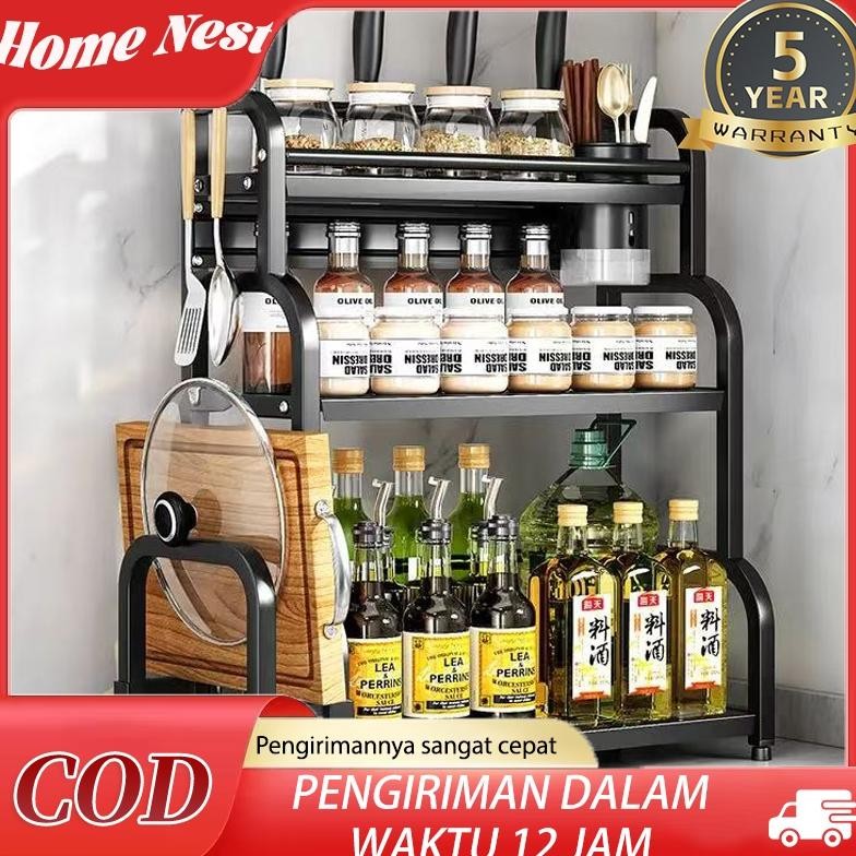Rak Bumbu Dapur Rak Meja Makan Serbaguna Stainless Steel Rak Bumbu Dapur Stainless Steel Rak Penyimp